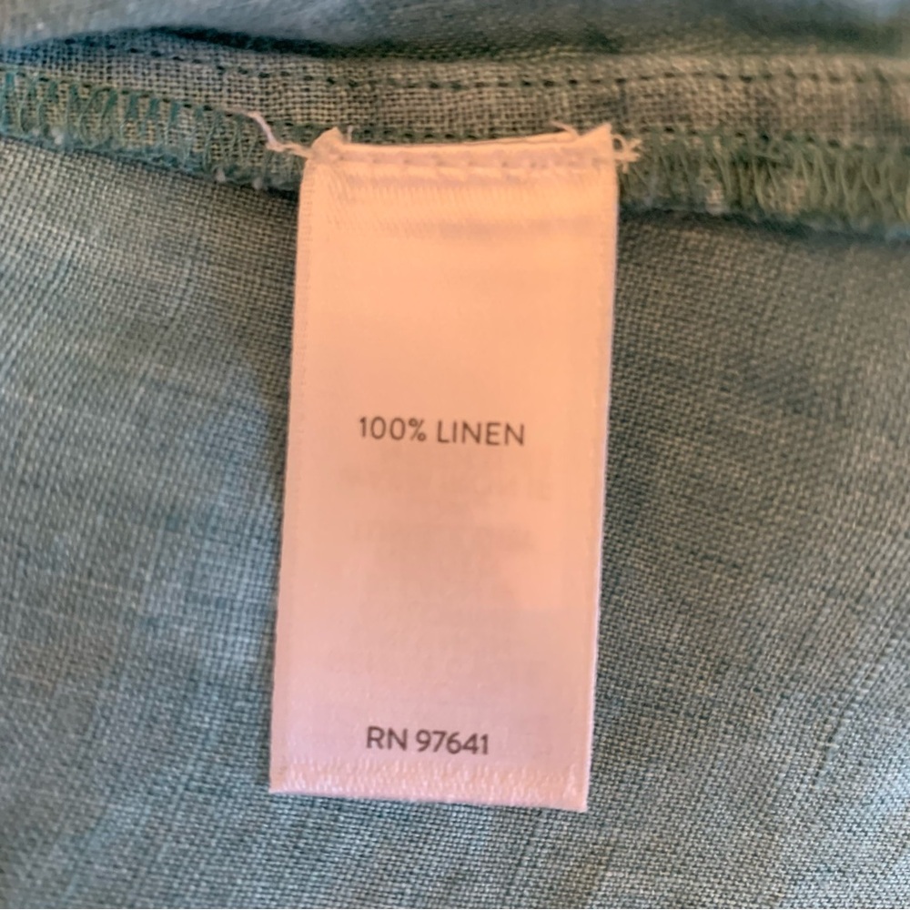 J. Jill Pure Jill Boxy Aqua Dyed 100% Linen Blouse Casual Coastal Top Women’s XS - Picture 4 of 5